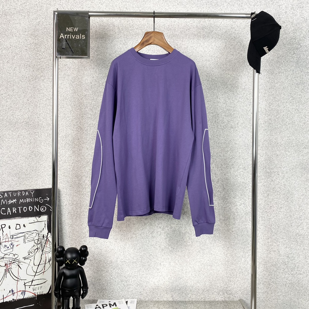 ASKYURSELF tシャツ 売る激安通販 長袖 トップス 純綿 ゆったり 人気販売 ファッション 3色可選 パープル_4