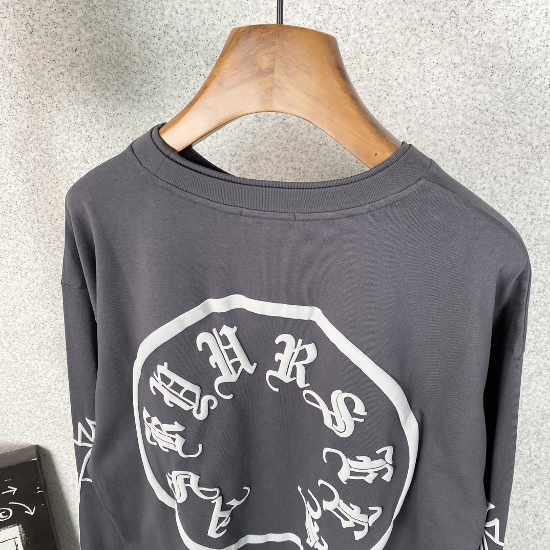 ASKYURSELF tシャツ uネック偽物 長袖 トップス 純綿 ゆったり 人気販売 ファッション 3色可選 グレイ_4