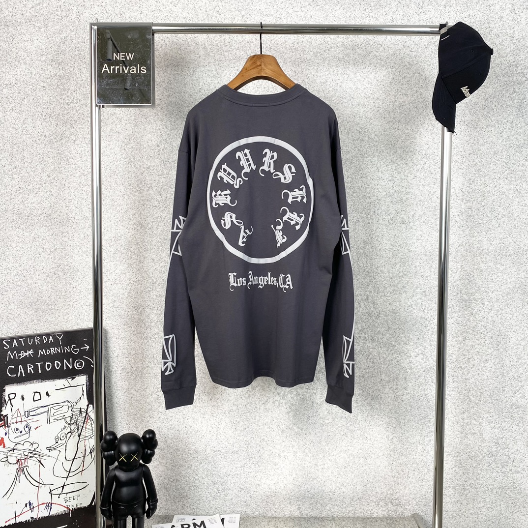ASKYURSELF tシャツ uネック偽物 長袖 トップス 純綿 ゆったり 人気販売 ファッション 3色可選 グレイ_9