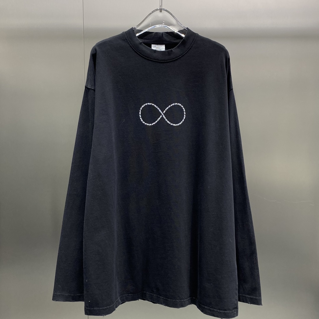 ヴェトモン スカルtシャツｎ級品 純綿 トップス 長袖 シンプル ファッション プリント 高級品 ブラック_1