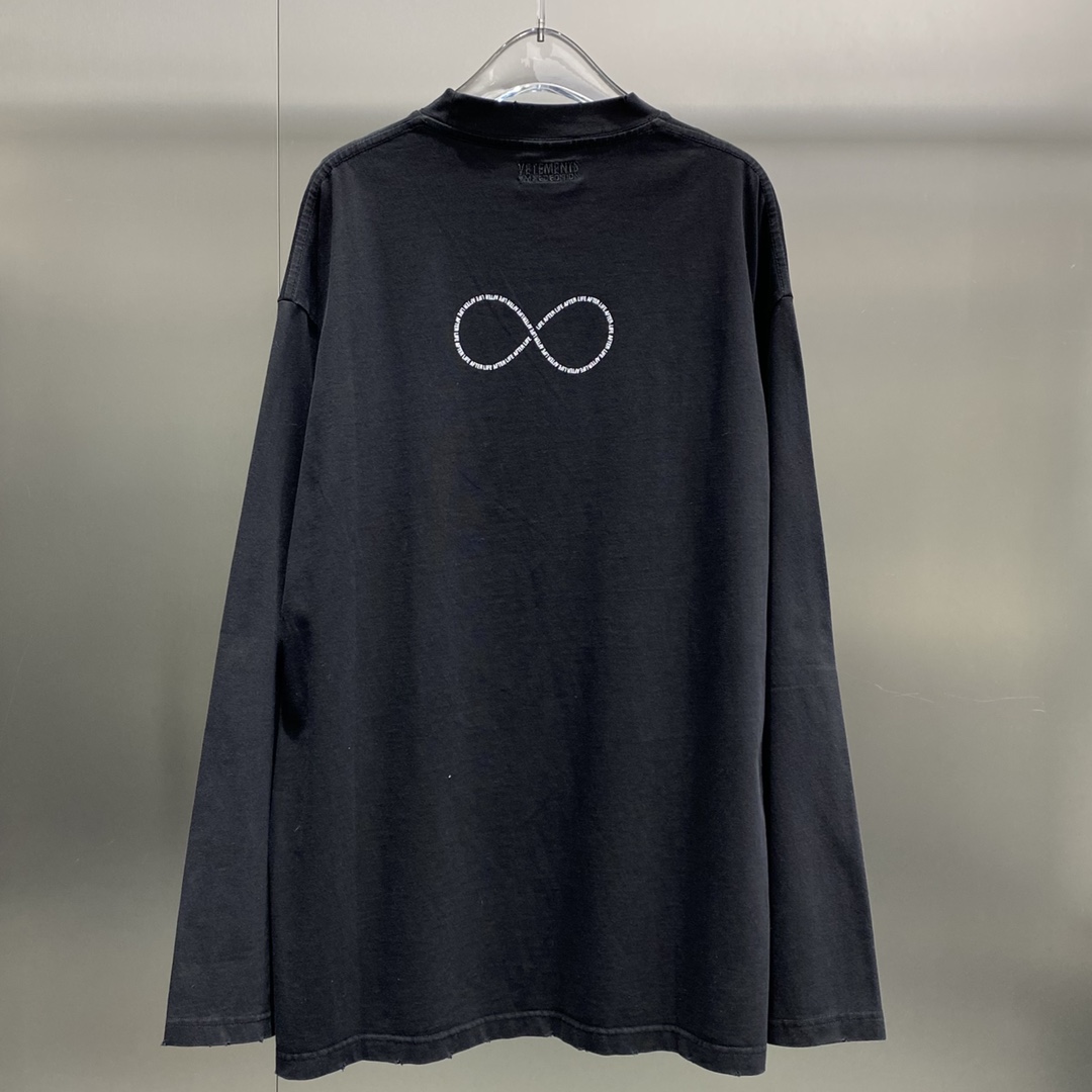 ヴェトモン スカルtシャツｎ級品 純綿 トップス 長袖 シンプル ファッション プリント 高級品 ブラック_2