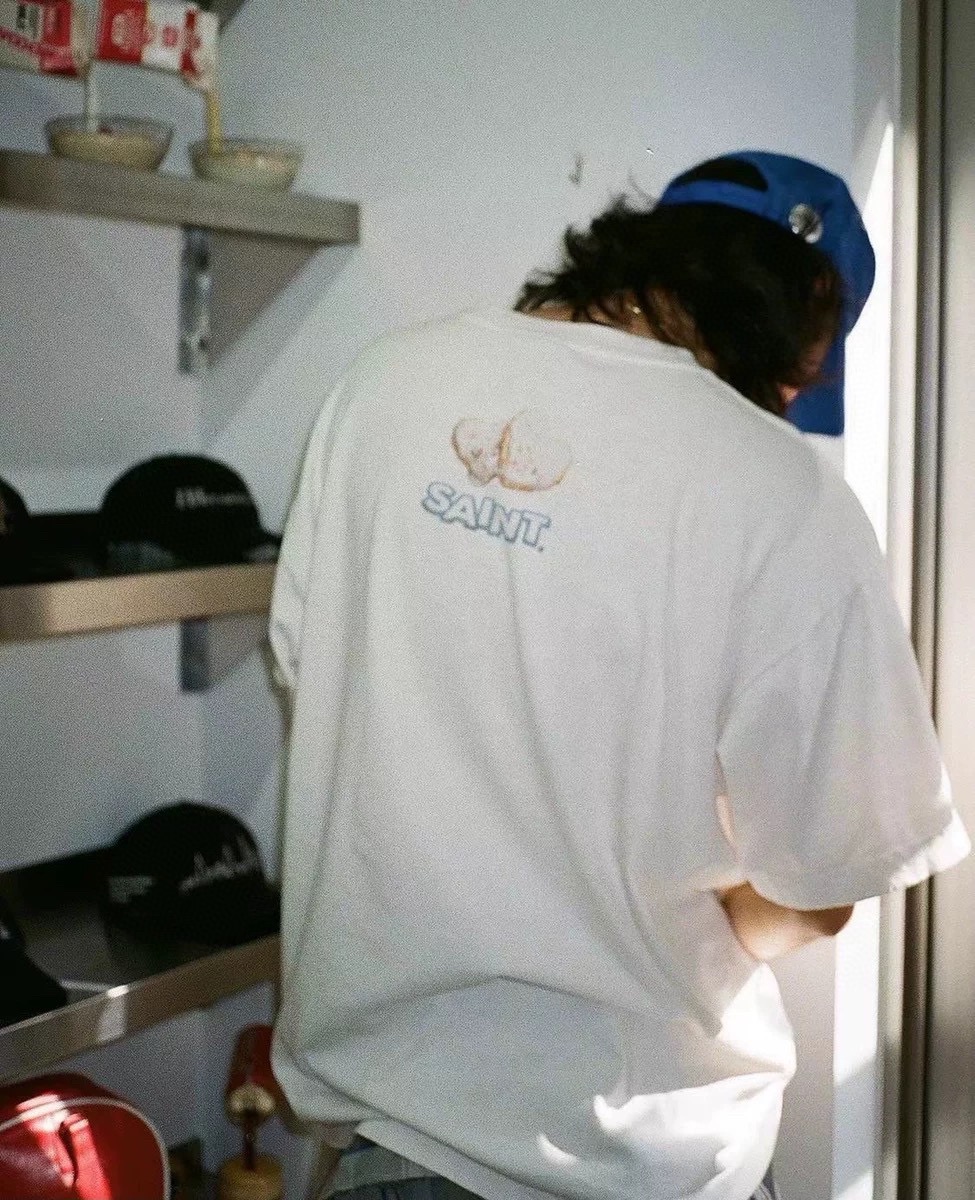 SAINTMICHAEL セントマイケル リステアスーパーコピー 柔らかい トップス 純綿tシャツ 半袖 食べ物プリント ホワイト_4