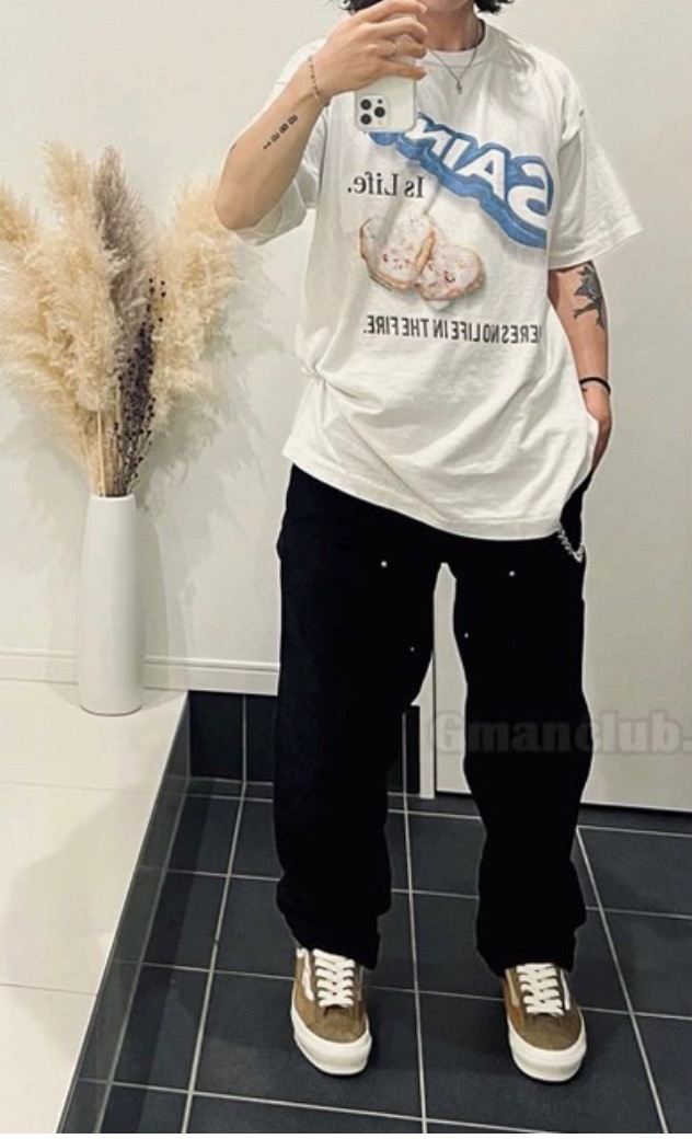 SAINTMICHAEL セントマイケル リステアスーパーコピー 柔らかい トップス 純綿tシャツ 半袖 食べ物プリント ホワイト_8
