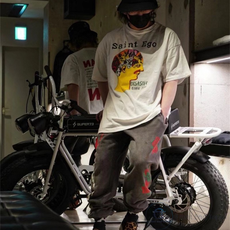 SAINTMICHAEL セントマイケル アミリ激安通販 人脳プリント 柔らかい トップス 純綿 短袖 ファッション ホワイト_7