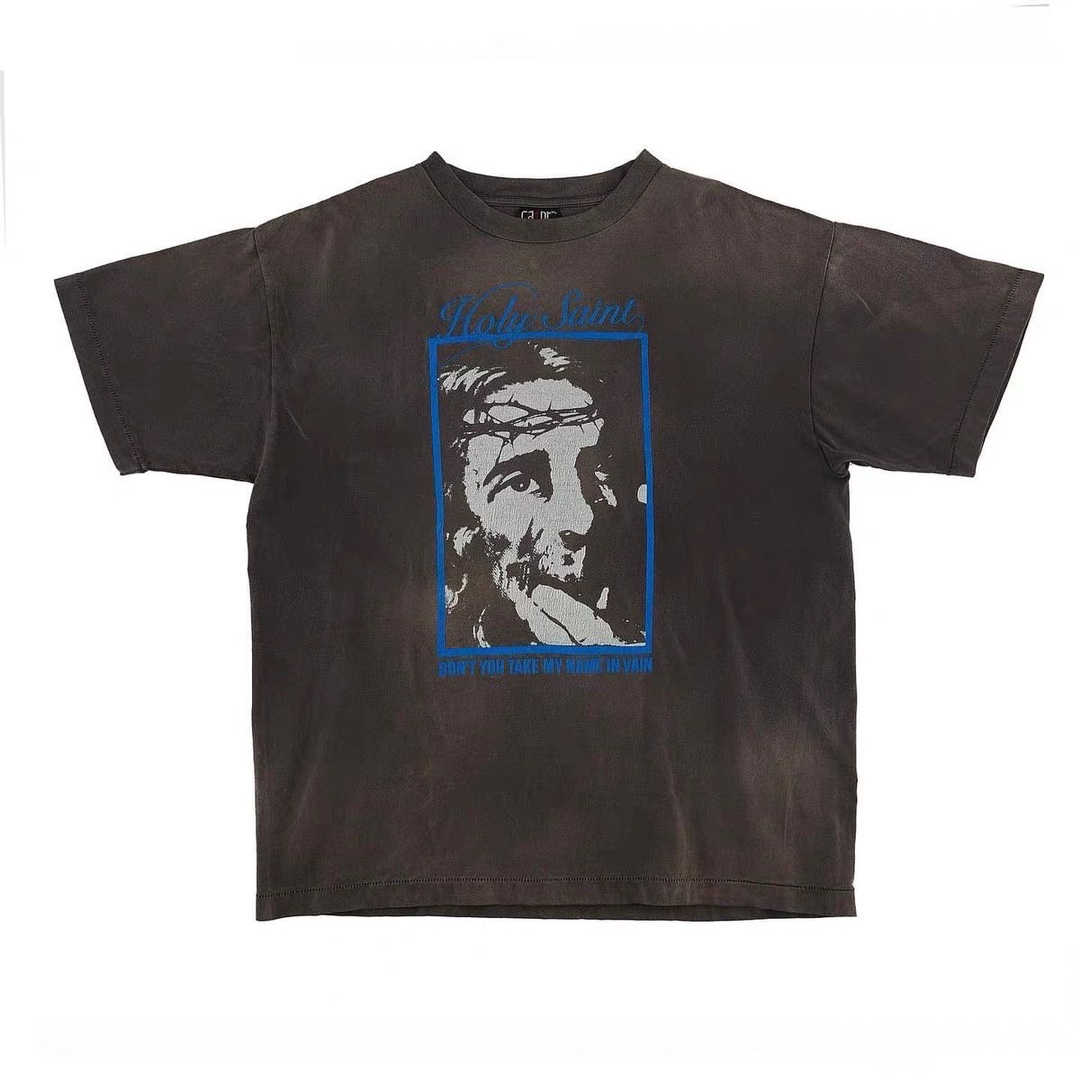SAINTMICHAEL セントマイケルズ カナダ激安通販 純綿 短袖tシャツ プリント トップス  シンプル 人気 グレイ_1