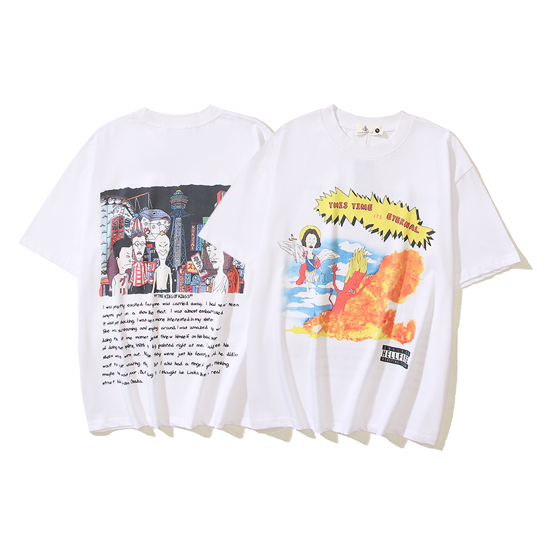 SAINTMICHAEL セントマイケル コムドットスーパーコピー 純綿 ゆたっり 短袖tシャツ 漫画プリント トップス  シンプル ホワイト_1