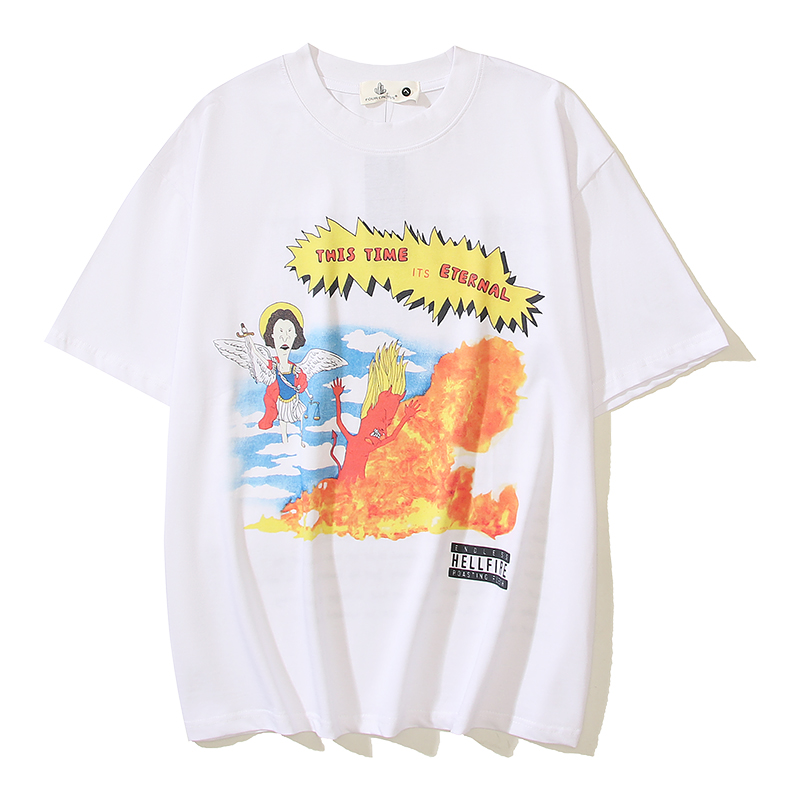 SAINTMICHAEL セントマイケル コムドットスーパーコピー 純綿 ゆたっり 短袖tシャツ 漫画プリント トップス  シンプル ホワイト_2