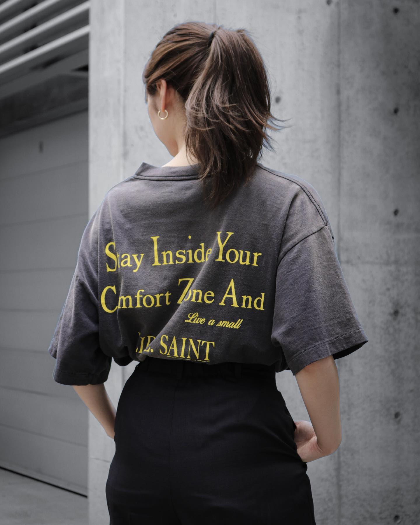 SAINTMICHAEL セントマイケル サイズコピー 純綿 ゆたっり 短袖tシャツ プリント トップス カジュアル ブラック_4