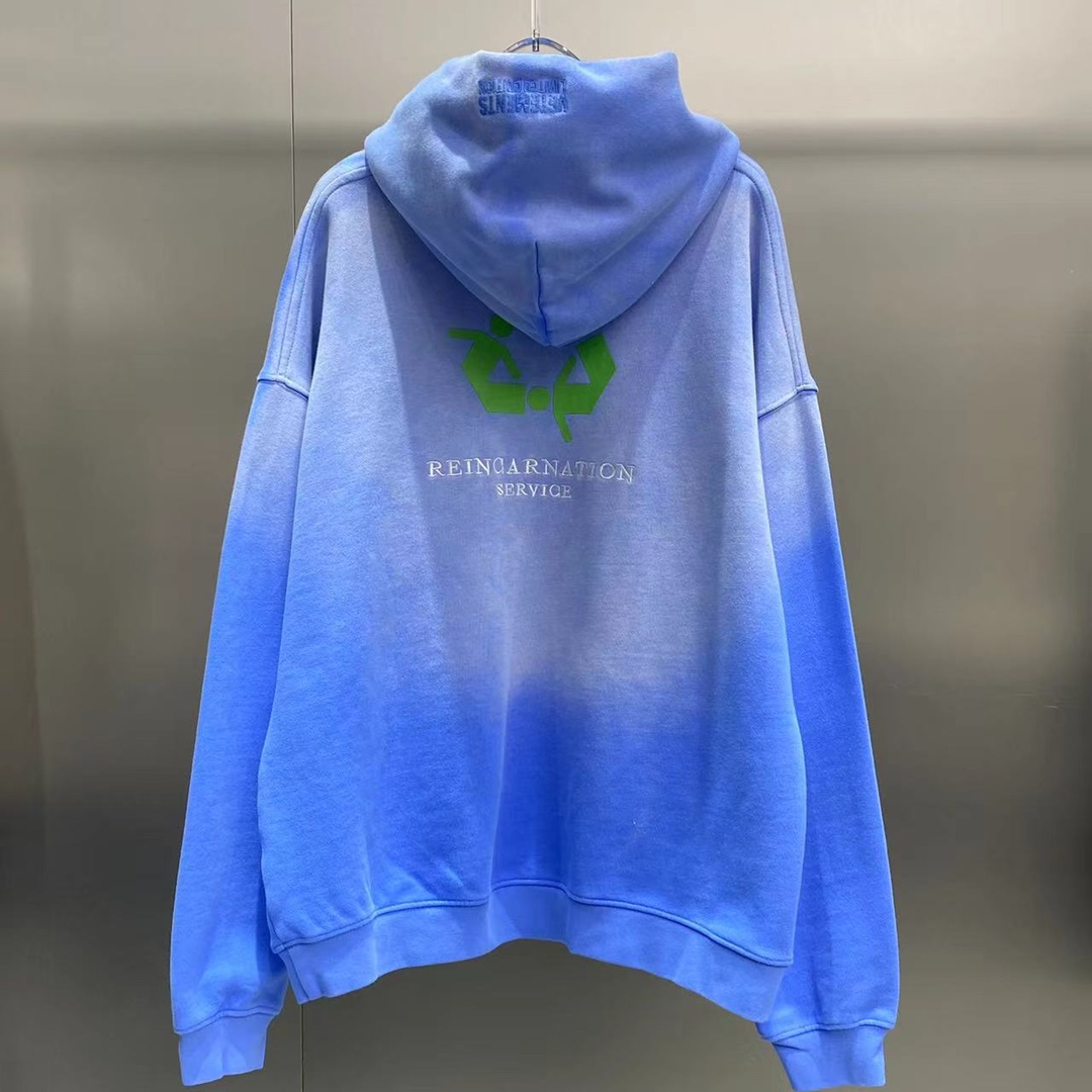 最安値人気 モントヴェール激安通販 純綿 パーカー フード付き プリント 厚い ファッション 男女兼用 ブルー_2
