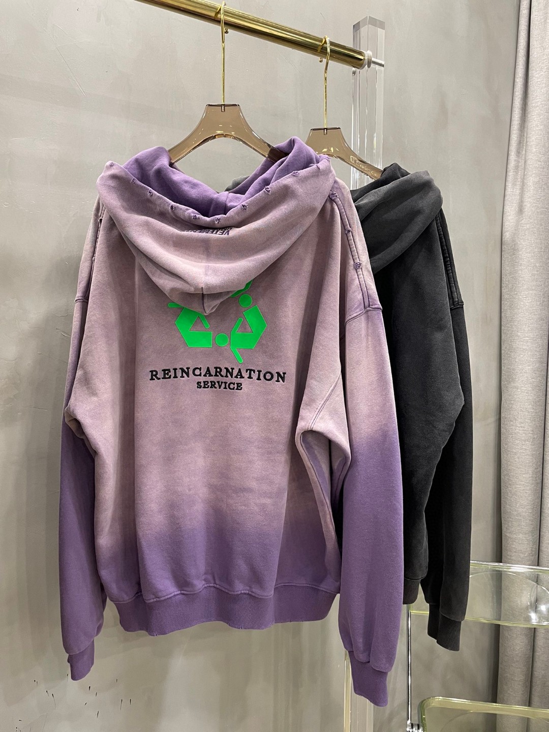 ヴェトモンパーカー レディース激安通販 純綿 フード付き トップス ゆたっり プリント 刺繍 秋服 2色可選_4