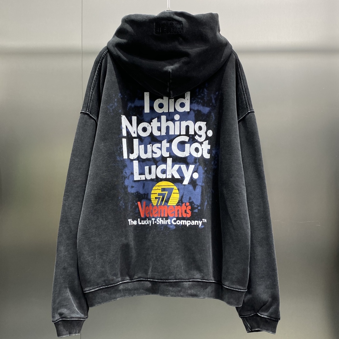 【激安】高級品通販 ヴェトモン ワールドツアー パーカー激安通販 純綿 フード付き トップス プリント ファッション 男女兼用 2色可選 ブラック_2