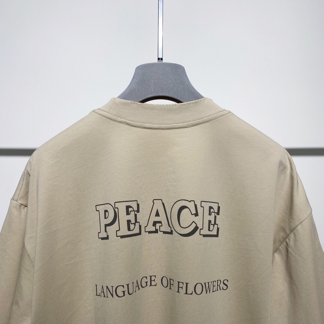 セントマイケル tシャツ コーデ偽物 プリント 純綿 トップス シンプル 半袖 ファッション 花 ゆったり グレイ_7