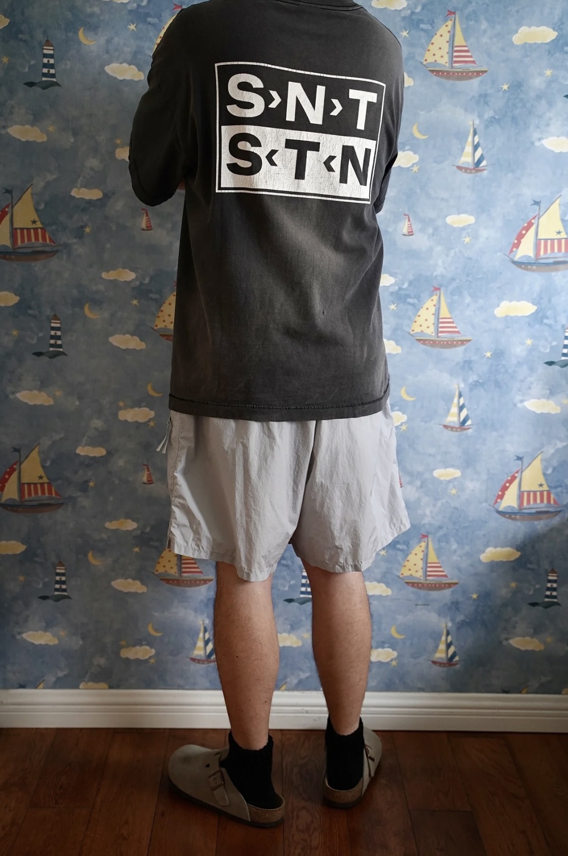 春夏人気定番安い セントマイケル tシャツ激安通販 プリント 純綿 トップス 短袖 シンプル 必要品 ブラック_4