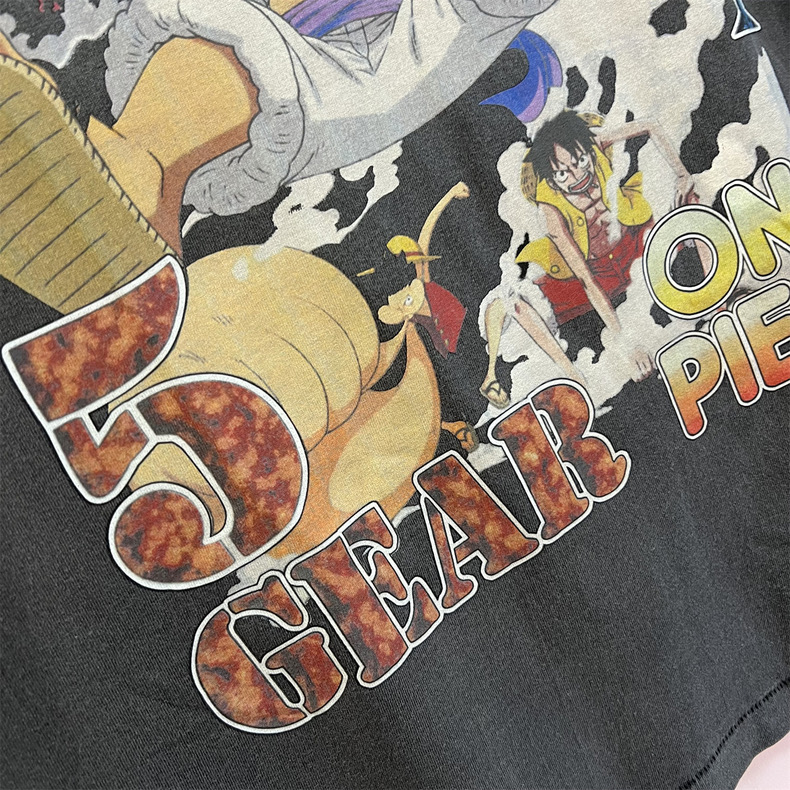 セントマイケル ルックｎ級品 夏服 ワンピース漫画プリント シンプル  純綿 トップス 半袖 カラフル 男女兼用 ブラック_16