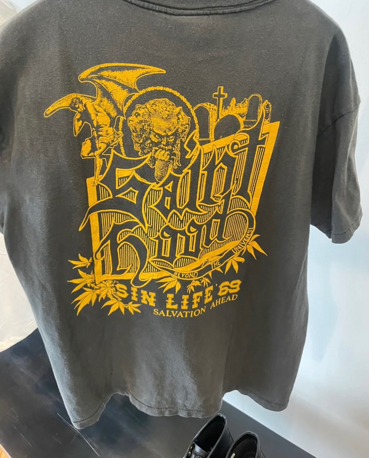 セントマイケル ロゴ激安通販 プリント シンプル  純綿Tシャツ トップス 半袖 ジャパン ファッション 男女兼用 ブラック_3
