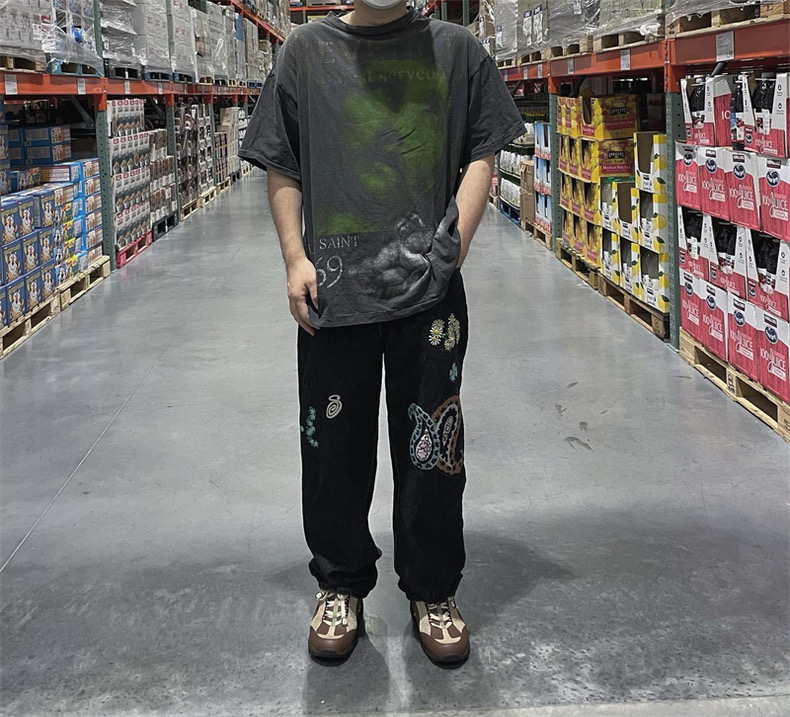 品質保証豊富なオ セイントマイケル ロンt偽物 プリント シンプル  純綿Tシャツ トップス 半袖 ファッション ブラック_8