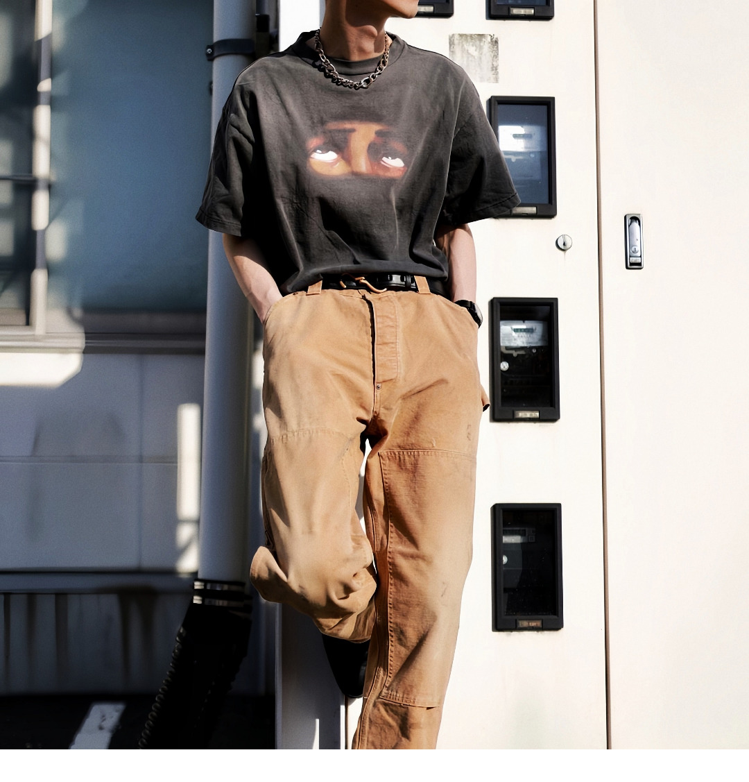 [新季度] セントマイケル とはコピー プリント シンプル 純綿Tシャツ トップス 半袖 柔らかい 通気性いい ブラック_4