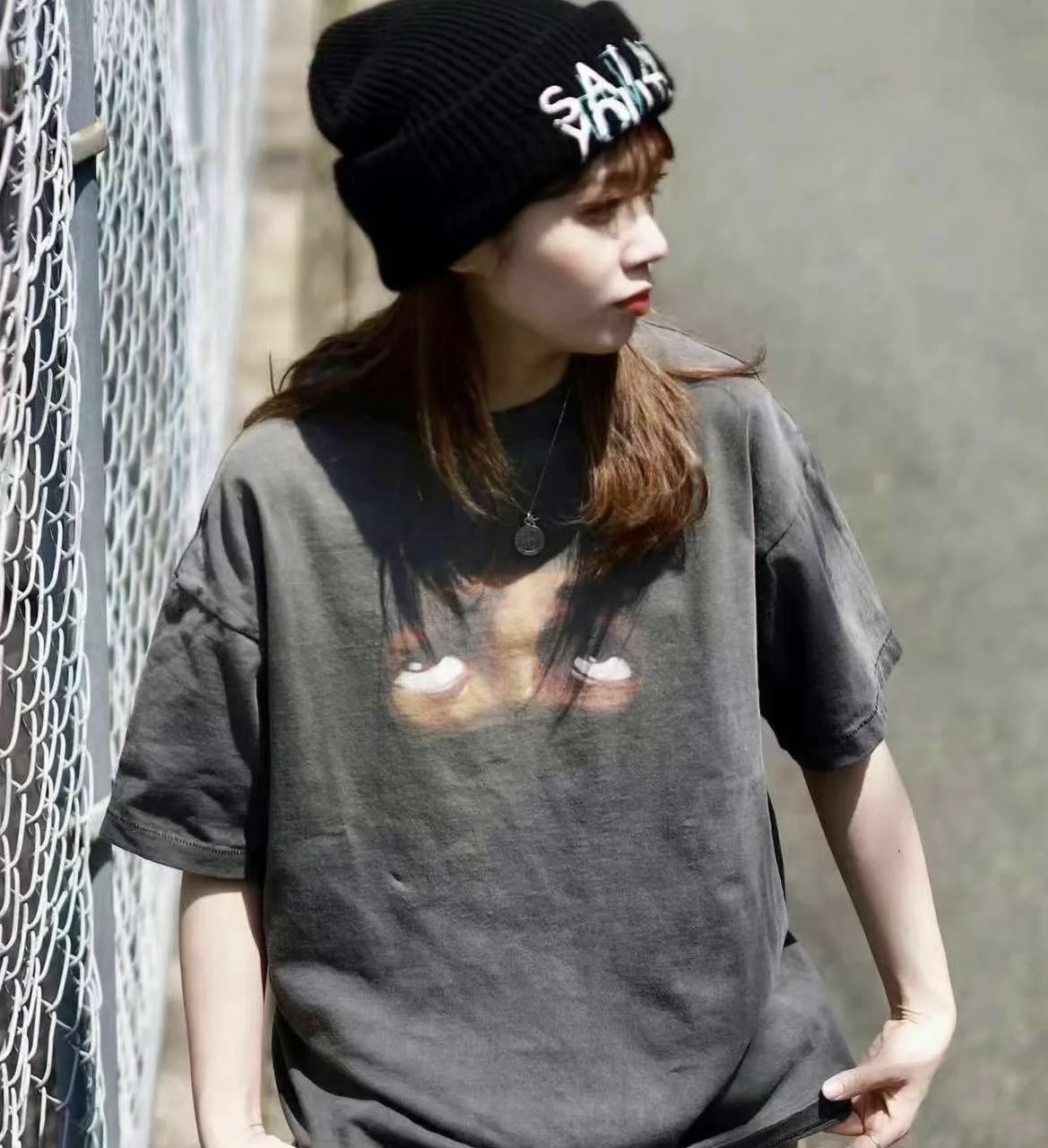 [新季度] セントマイケル とはコピー プリント シンプル 純綿Tシャツ トップス 半袖 柔らかい 通気性いい ブラック_8