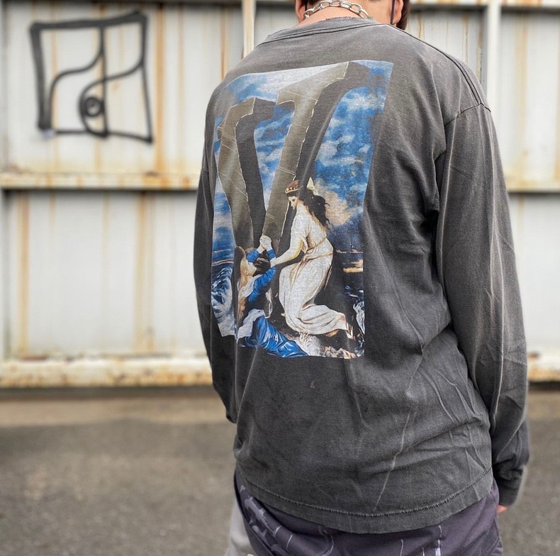 秋新作 セントマイケル 洗濯偽物 プリント シンプル 純綿Tシャツ トップス 長袖 柔らかい ファッション グレイ_2