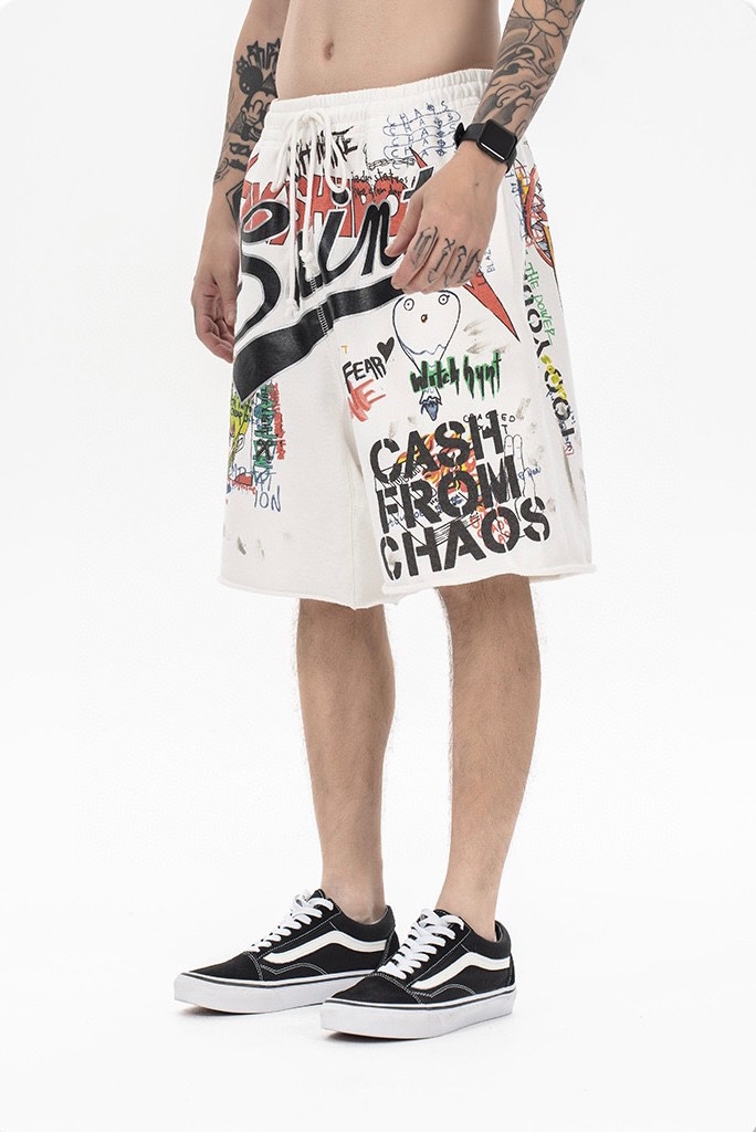 セントマイケル パンツｎ級品 ショットパンツ 純綿 夏 爽やか 半身ズボン ファッション カートゥーンプリント ホワイト_2