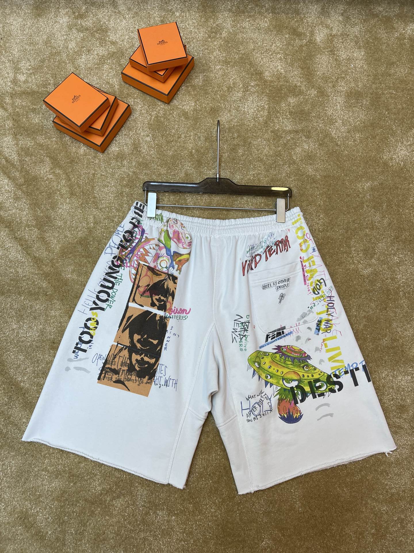 セントマイケル パンツｎ級品 ショットパンツ 純綿 夏 爽やか 半身ズボン ファッション カートゥーンプリント ホワイト_8