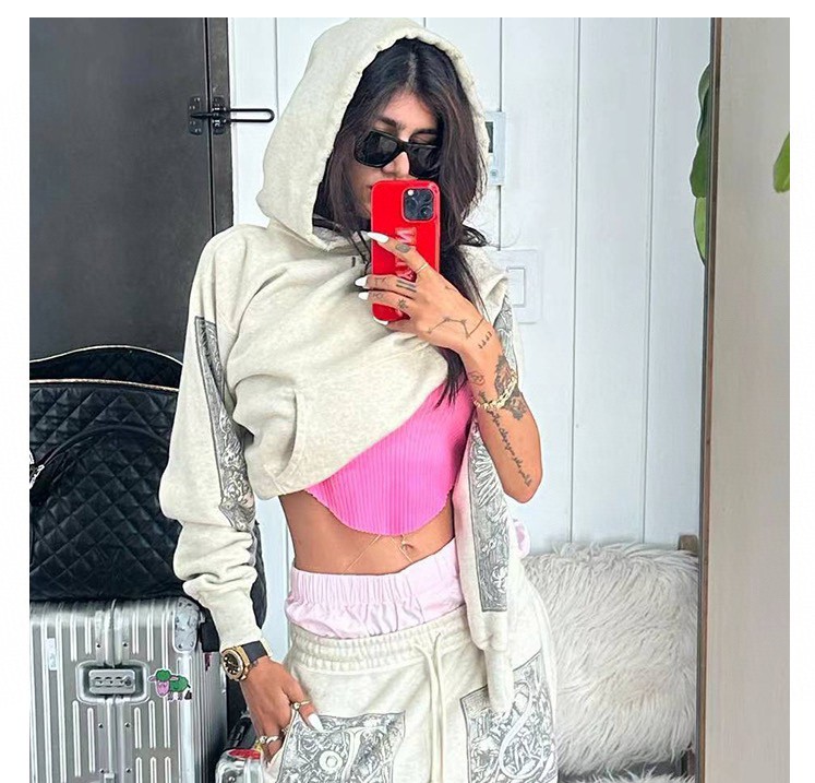 マイケルパーカーｎ級品 トップス プリント 純綿 柔らかい フード付き 品質保証 人気 シンプル 男女兼用 ホワイト_2