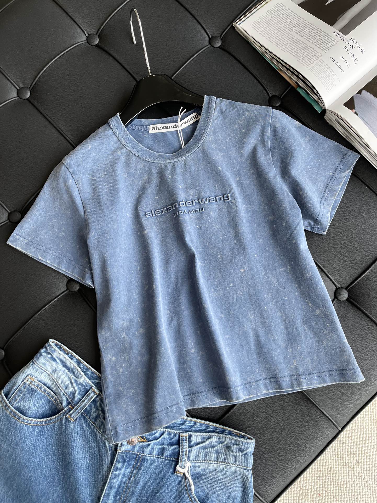 新作到着!! アレキサンダーワン tシャツ コーデ激安通販 トップス ファッション シンプル  純綿 日常 プリント ブルー_1