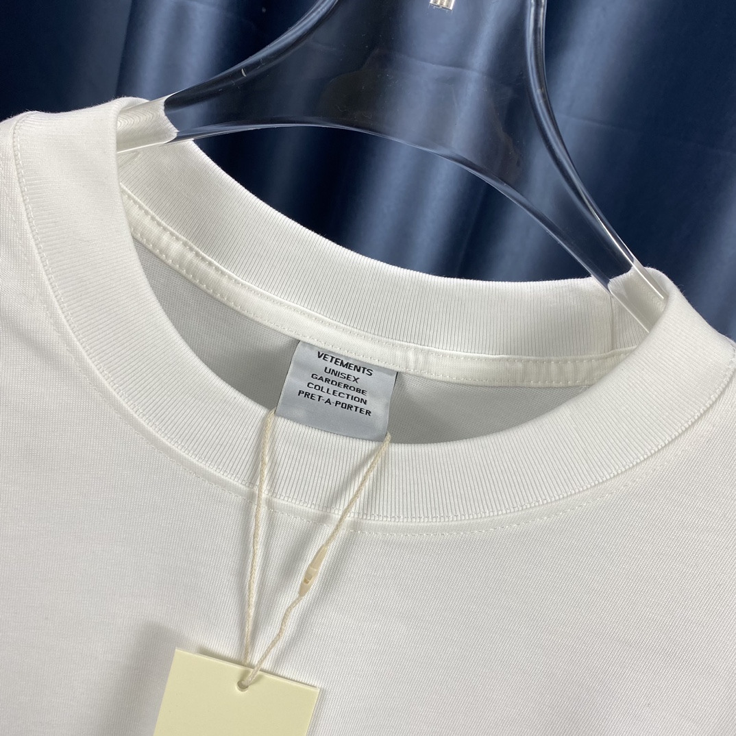 爆買い品質保証 ヴェトモン Ｔシャツ 新作ｎ級品 純綿 トップス 短袖 プリント 男女兼用 ゆったり 人気 ホワイト_4