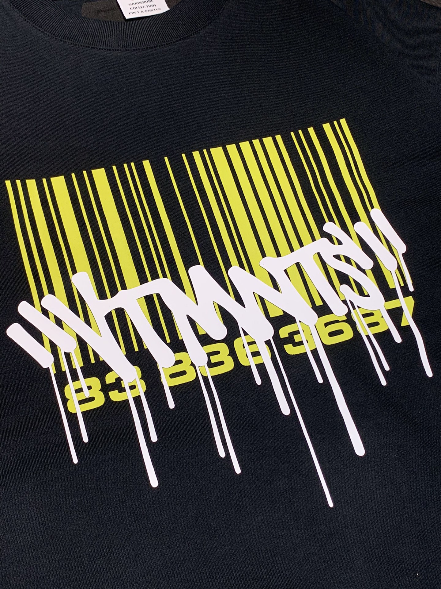 素敵な ヴェトモン ロングtシャツｎ級品 純綿 トップス 短袖 プリント メンズ 柔らかい 快適 ブラック_5