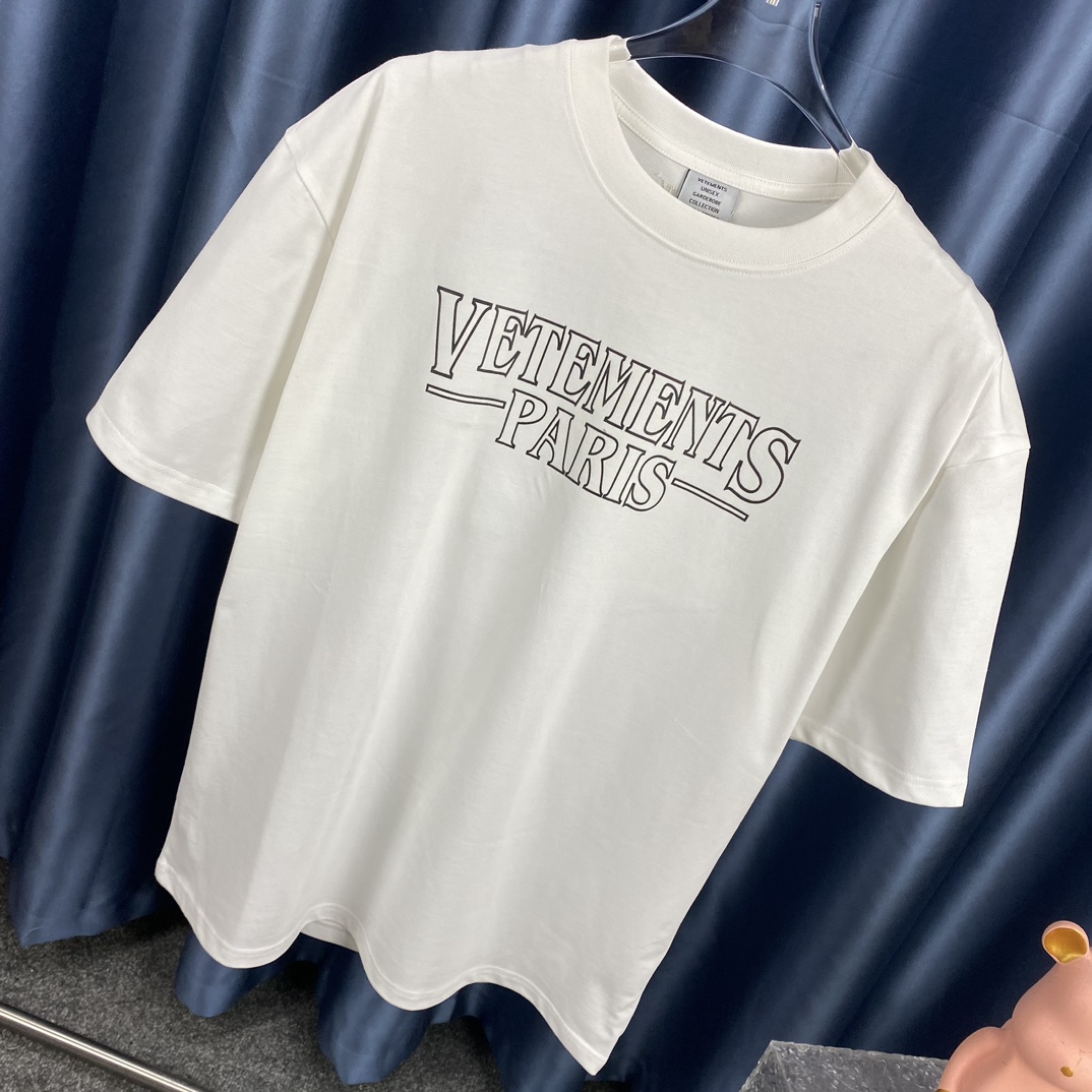 人気定番 ヴェトモン ロンt激安通販 純綿 トップス 短袖 プリント Tシャツ 男女兼用 柔らかい シンプル ホワイト_2
