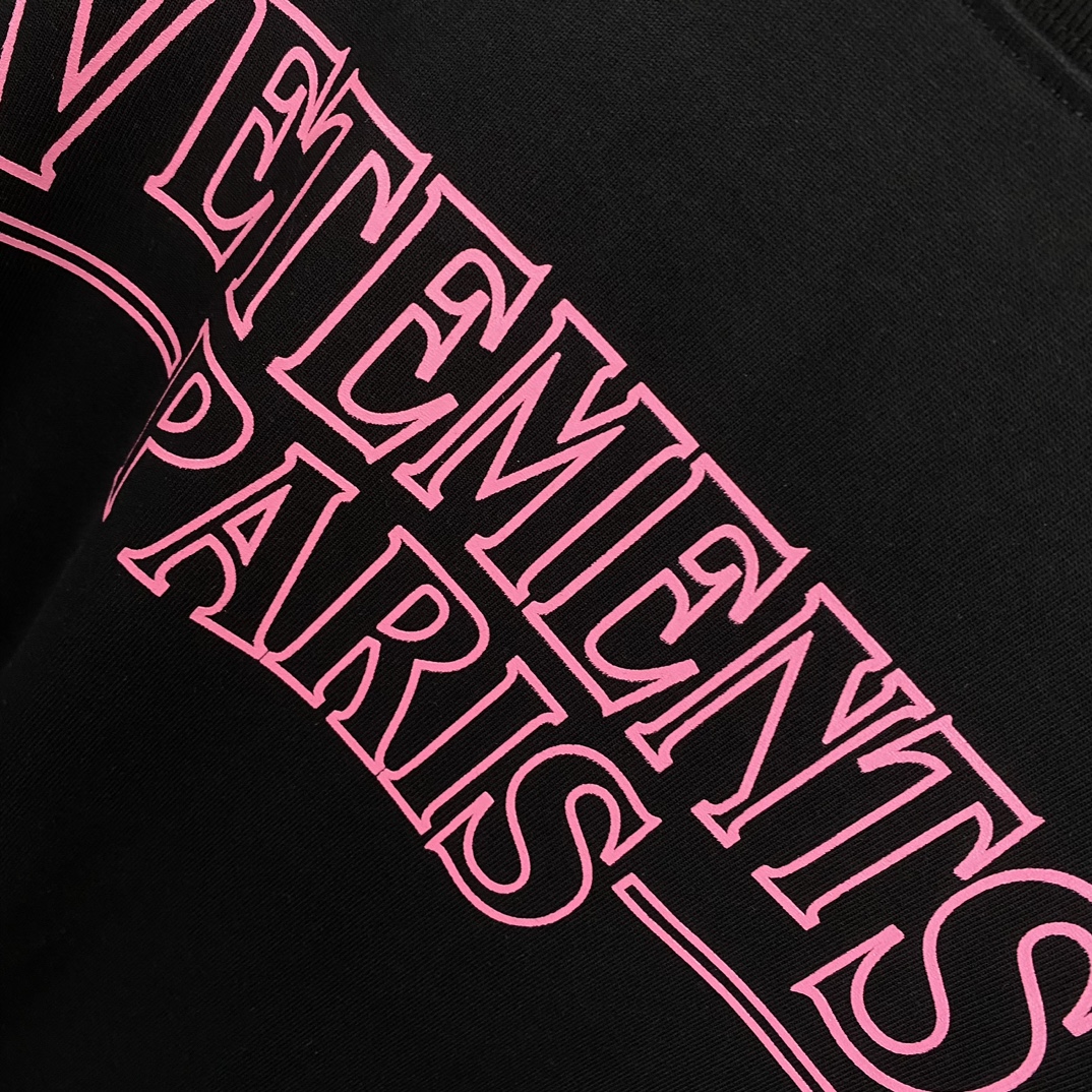 NEW夏の ヴェトモン ロゴ偽物 純綿 トップス 短袖 プリント Tシャツ 男女兼用 ファッション 大人気 ブラック_5