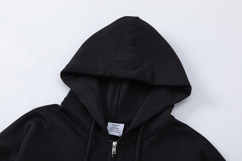ヴェトモンパーカー偽物 純綿 トップス 長袖 プリント フード付き イエローロゴ 厚い 秋冬服 シンプル ブラック_5