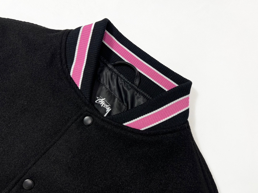ステューシー上着偽物 ジャケット トップス アウター 人気 ファッション 激安品 シンプル 野球服 ブラック_3