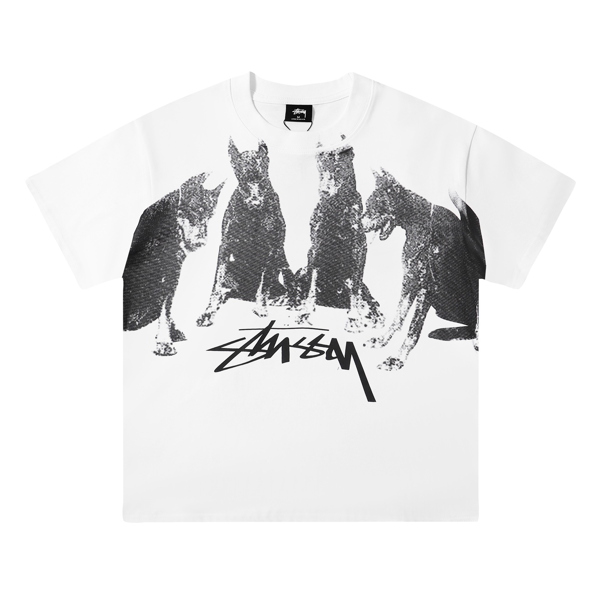 爽やかな ステューシーtシャツ サイズ感偽物 トップス 純綿 柔らかい シンプル 短袖 犬プリント 2色可選_2