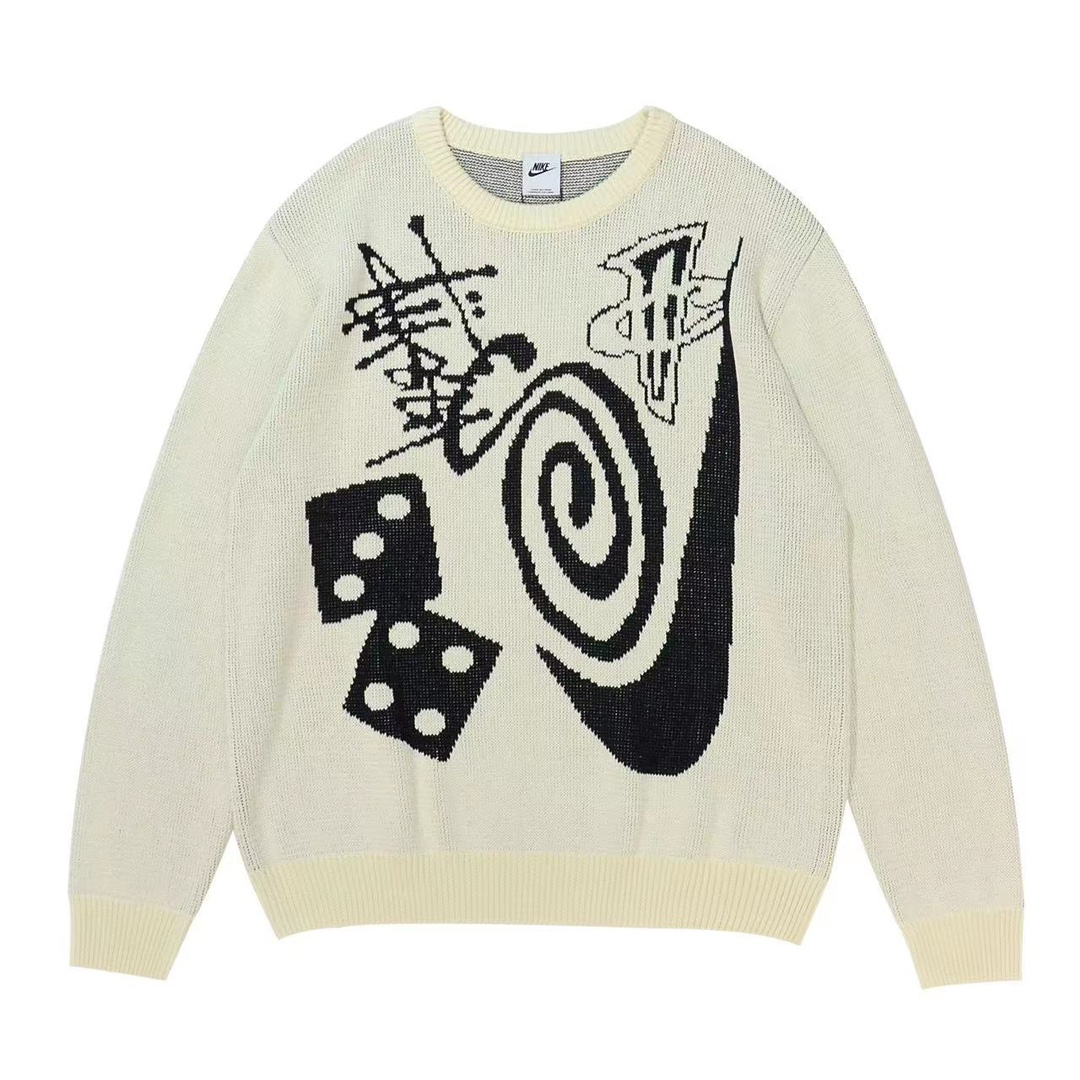 ステューシーセーターサイズ感偽物 Stussy ⅹ Nikeコラボ トップス ニット 人気 暖かい ファッション クリームイエロー_1