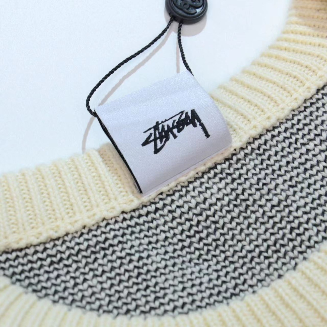 ステューシーセーターサイズ感偽物 Stussy ⅹ Nikeコラボ トップス ニット 人気 暖かい ファッション クリームイエロー_3