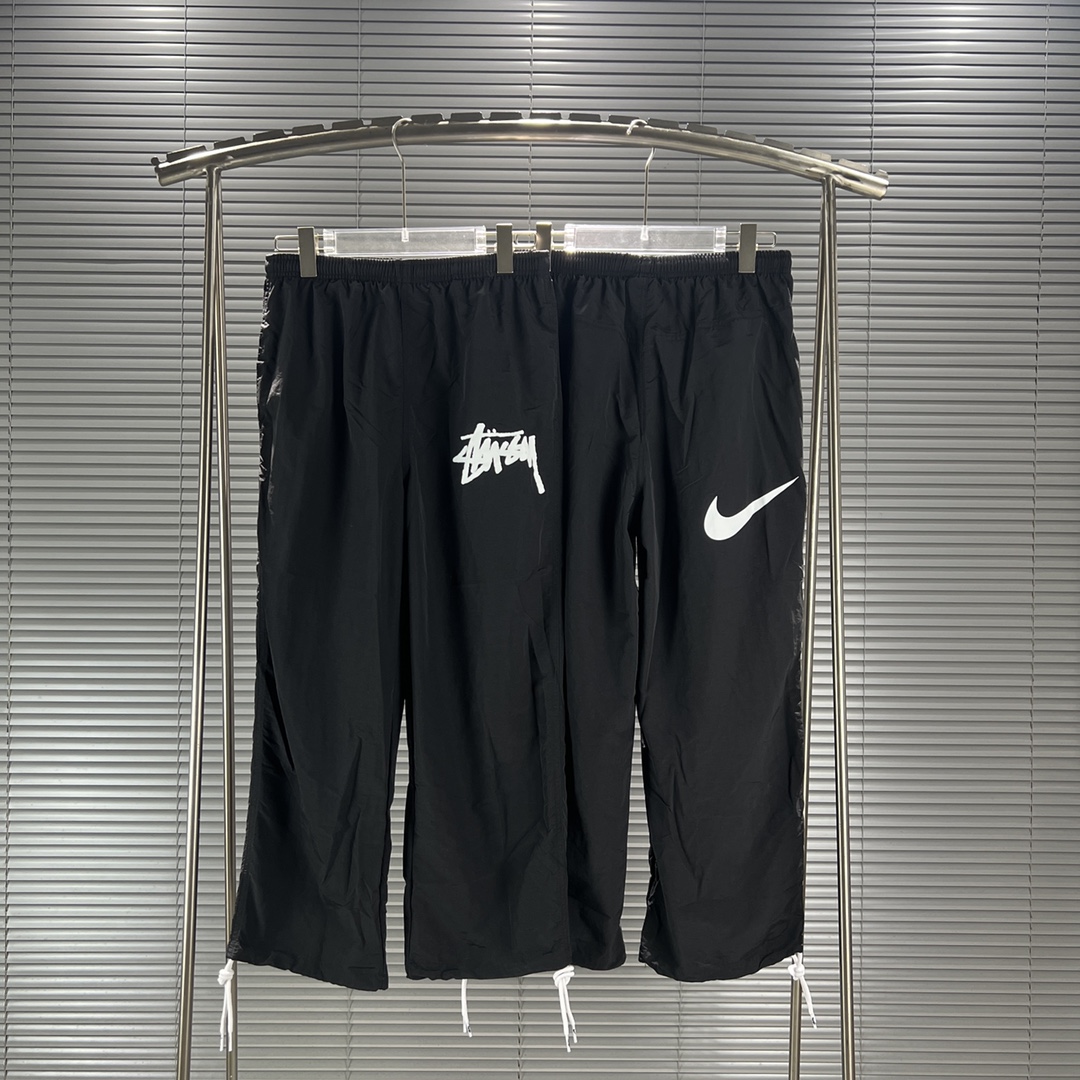 stussy イージーパンツスーパーコピー ズボン 防水 防風 Nike x Stussyコラボ ランニング シンプル ブラック_1
