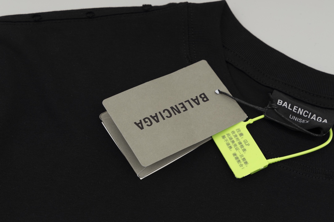バレンシアガ ロゴtｎ級品 春夏人気定番安い Tシャツ 純綿 ロゴプリント 男女兼用 ファッション 4色可選 ブラック_4
