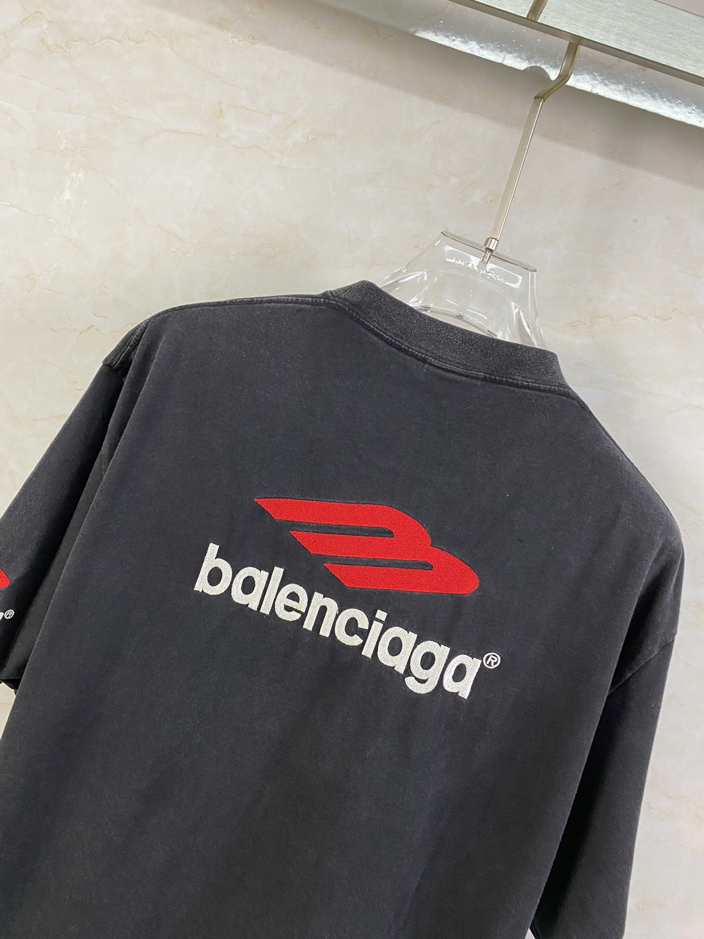 爽やか！メンズ バレンシアガtシャツ偽物 トップス 純綿 ロゴプリント ファッション 大人気 快適 ブラック_8