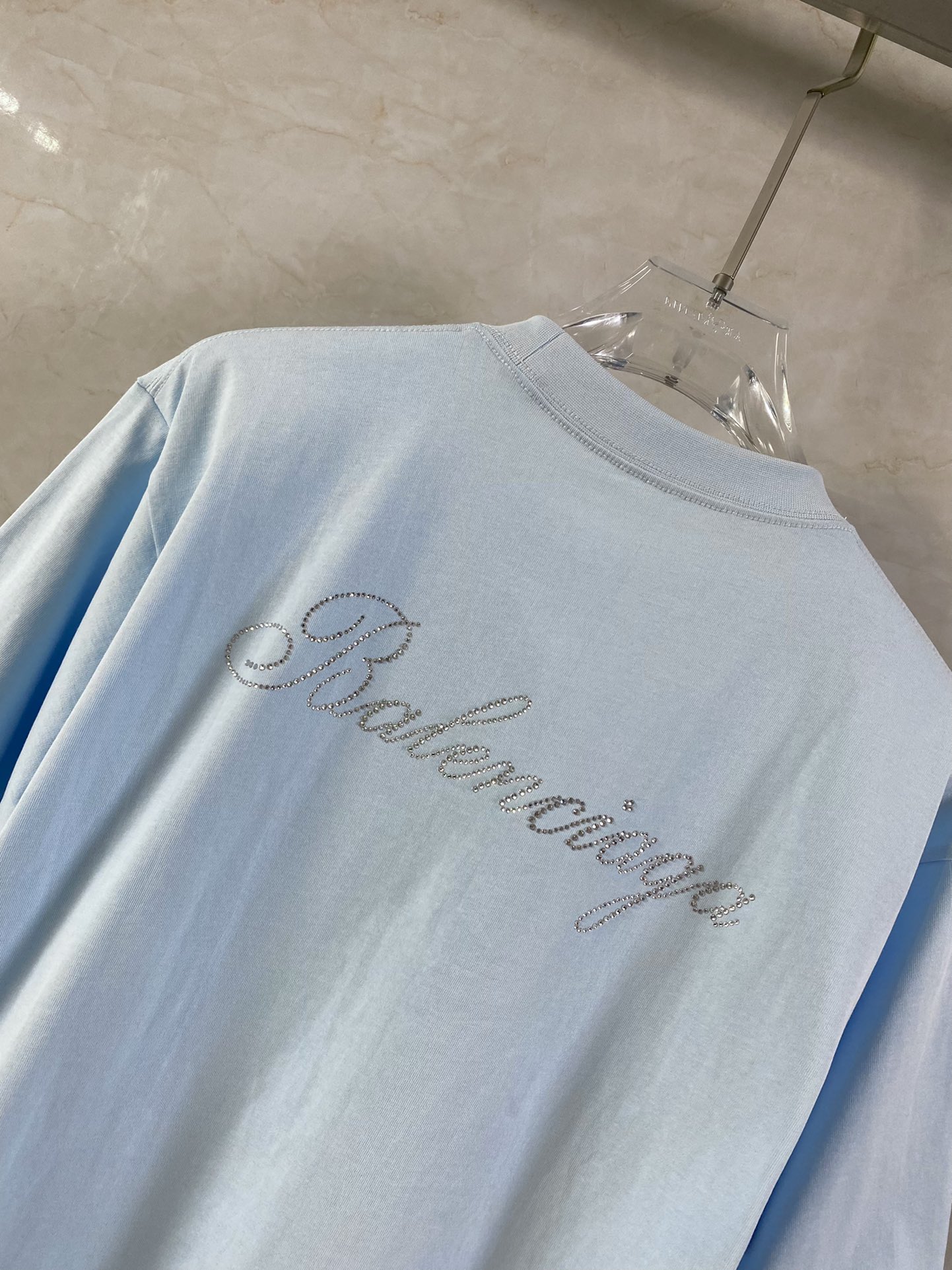 人気セールHOT バレンシアガtシャツメルカリｎ級品 トップス 純綿 ファッション 男女兼用 ゆったり ブルー_7