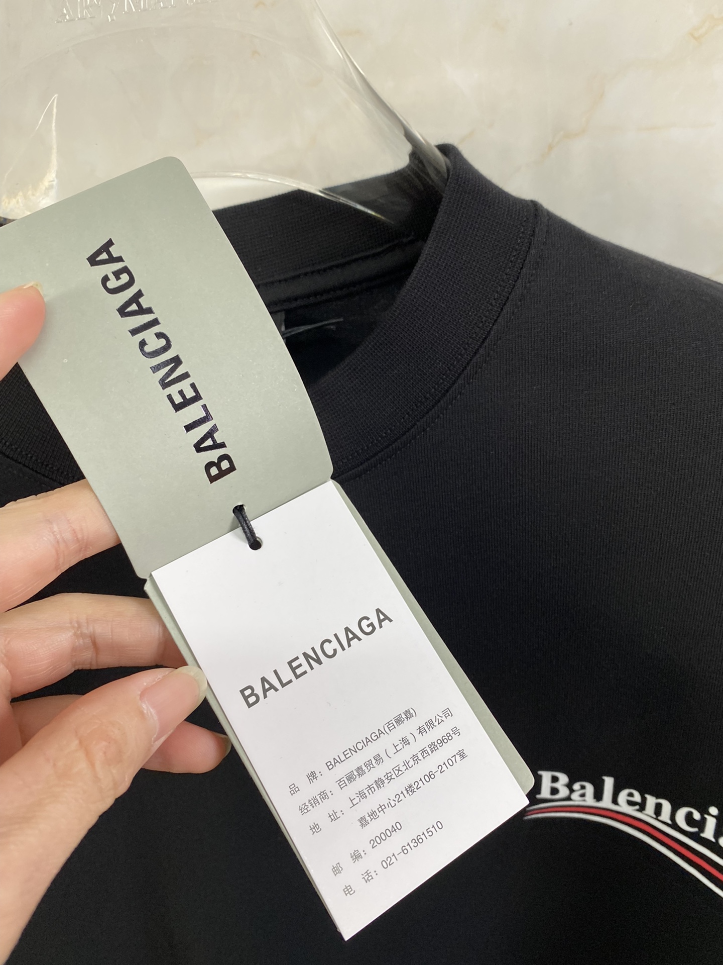 夏 新作登場 バレンシアガtシャツサイズ感激安通販 トップス 純綿 ファッション 男女兼用 柔らかい 2色可選 ブラック_6