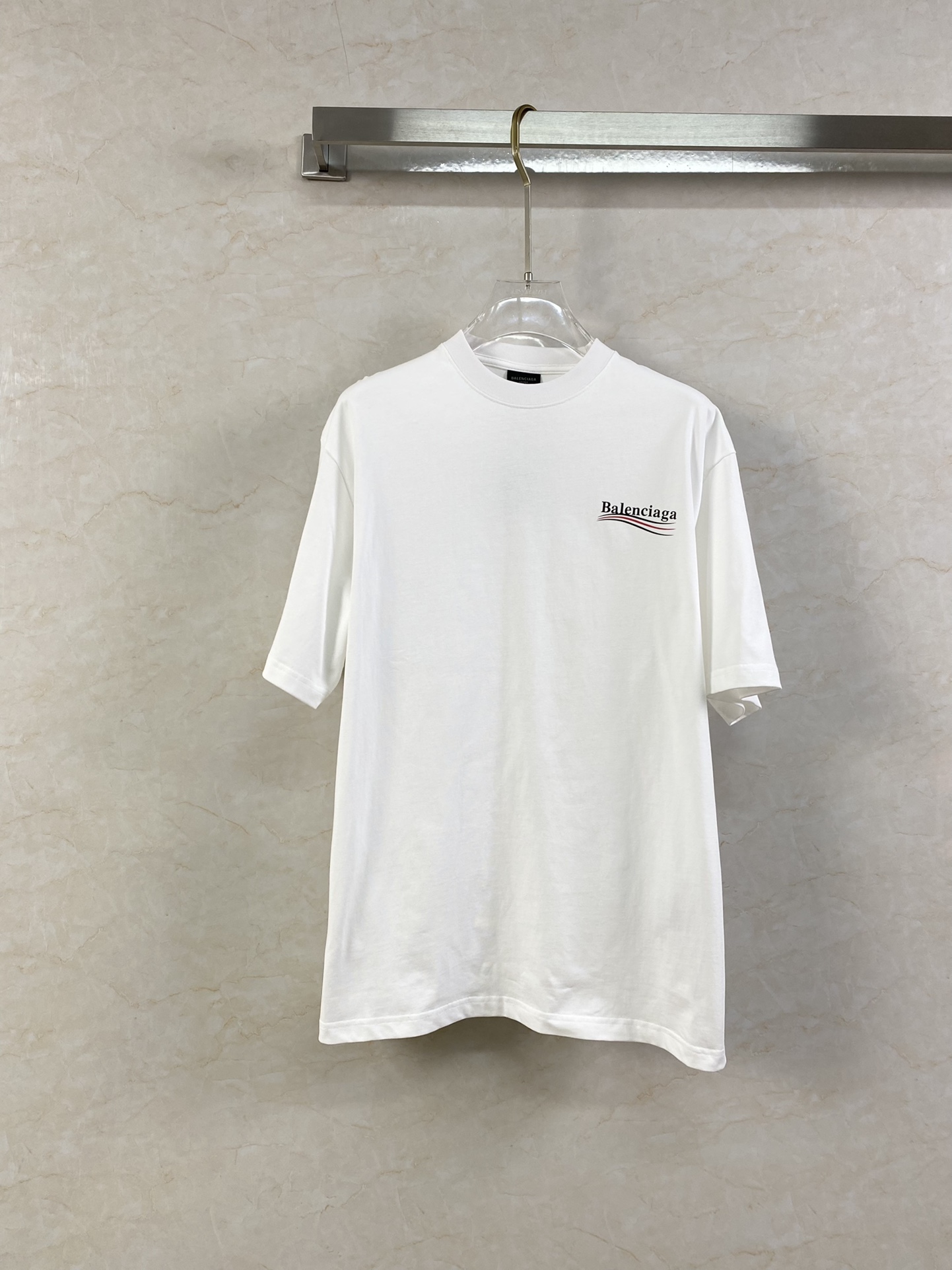 夏 新作登場 バレンシアガtシャツcrew偽物 トップス 純綿 ファッション 男女兼用 柔らかい 2色可選 ホワイト_1