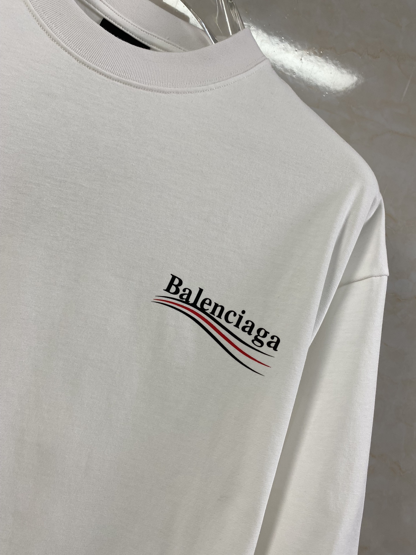 夏 新作登場 バレンシアガtシャツcrew偽物 トップス 純綿 ファッション 男女兼用 柔らかい 2色可選 ホワイト_4