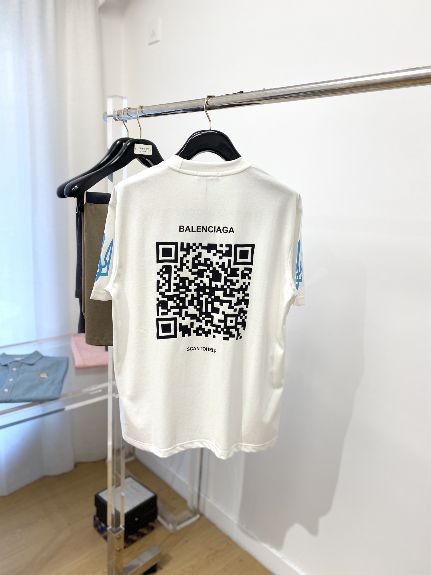 個性的 バレンシアガtシャツ メンズ激安通販 トップス ファッション 人気 ロゴプリント シンプル 快適 ホワイト_7