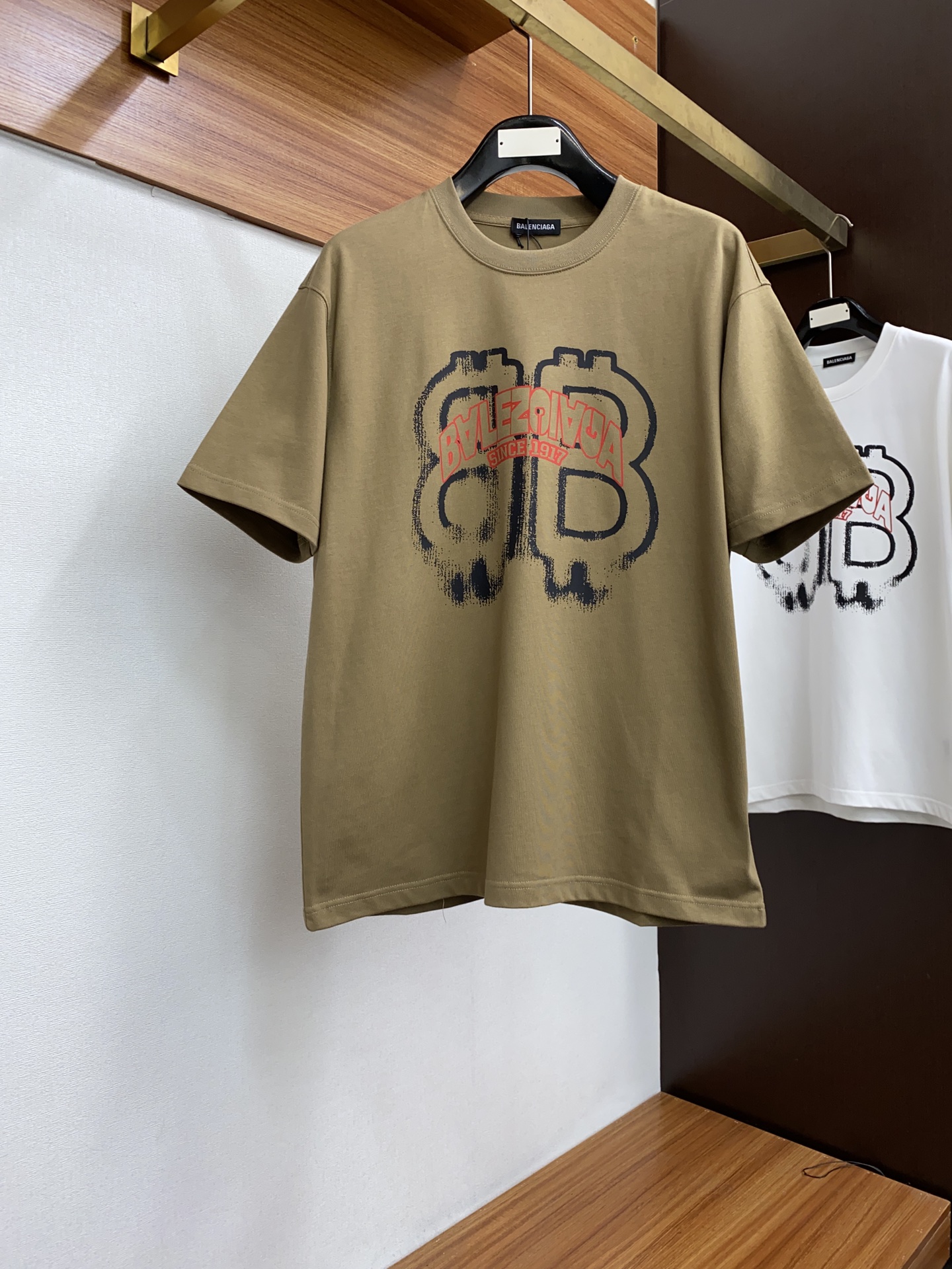 春夏限定 バレンシアガ nasa tシャツ偽物 トップス プリント ゆったり カップル 男女兼用 4色可選 ブラウン_1