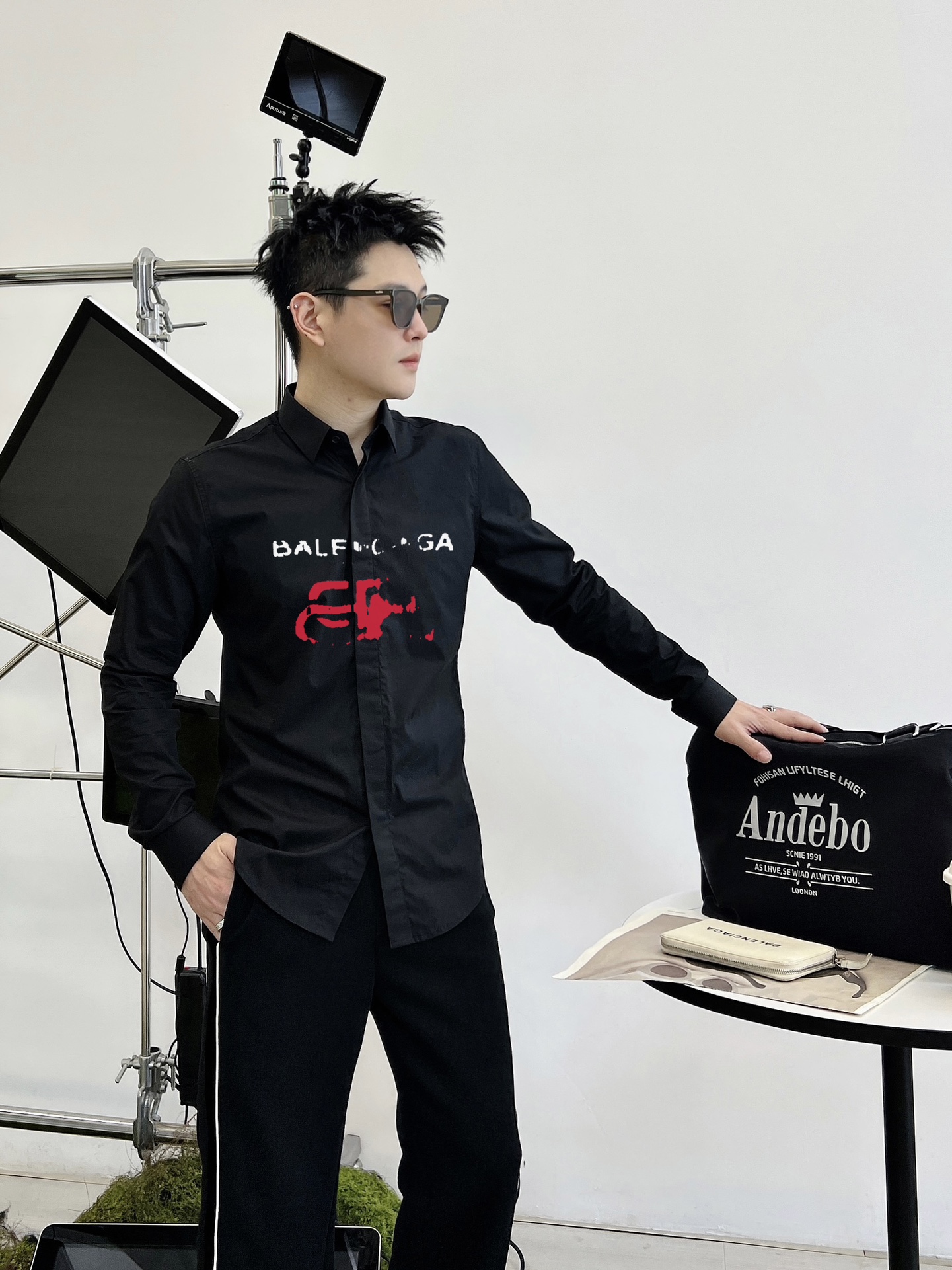 超激得新品 バレンシアガ カッターシャツｎ級品 トップス シャツ 長袖 ビジネス メンズ 通気性いい 柔らかい 2色可選 ブラック_3