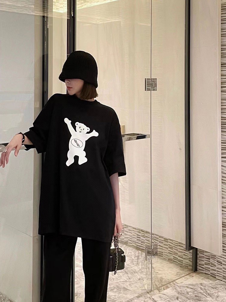 ウェルダン服スーパーコピー トップス 純綿Tシャツ ゆったり 熊 ファッション 大人気 2色可選_5