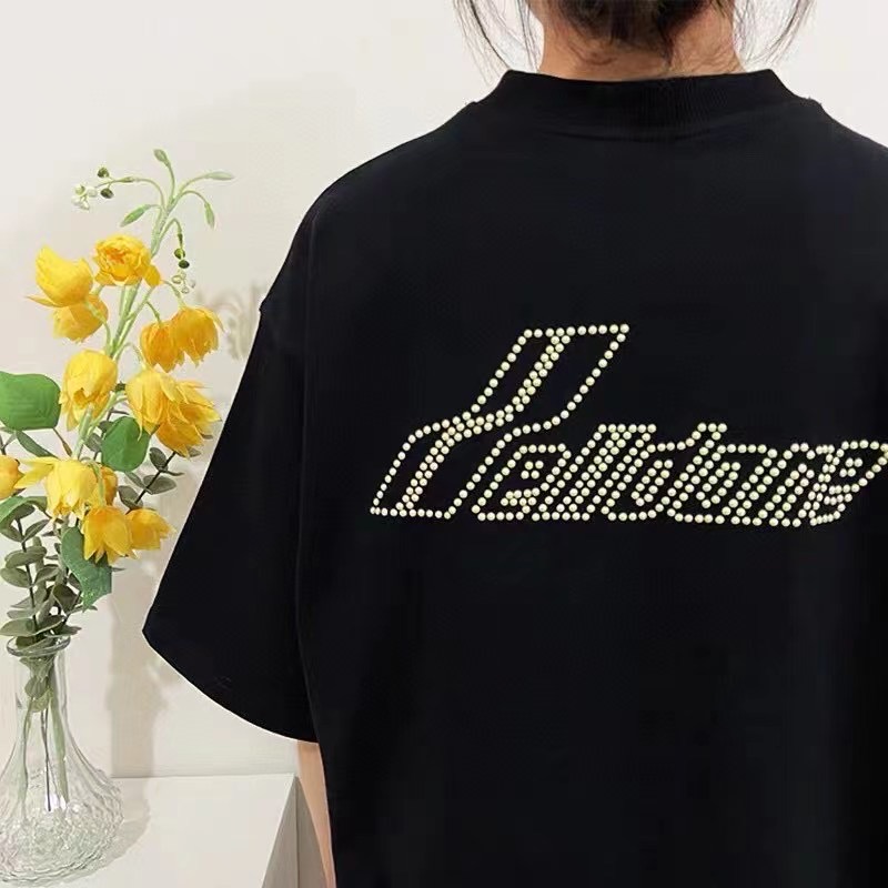 WE11DONE ウェルダン 韓国激安通販 純綿Tシャツ トップス 半袖 リベットロゴ 人気新作 ブラック_4