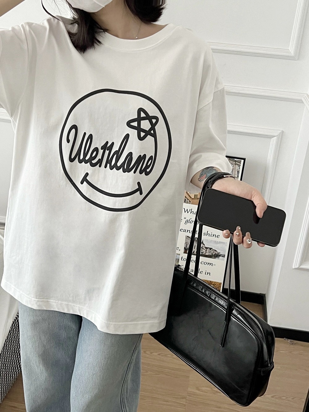WE11DONE HOT100%新品 ウェルダン アパレルｎ級品 プリント 純綿Tシャツ トップス 笑顔 レディース 2色可選_6
