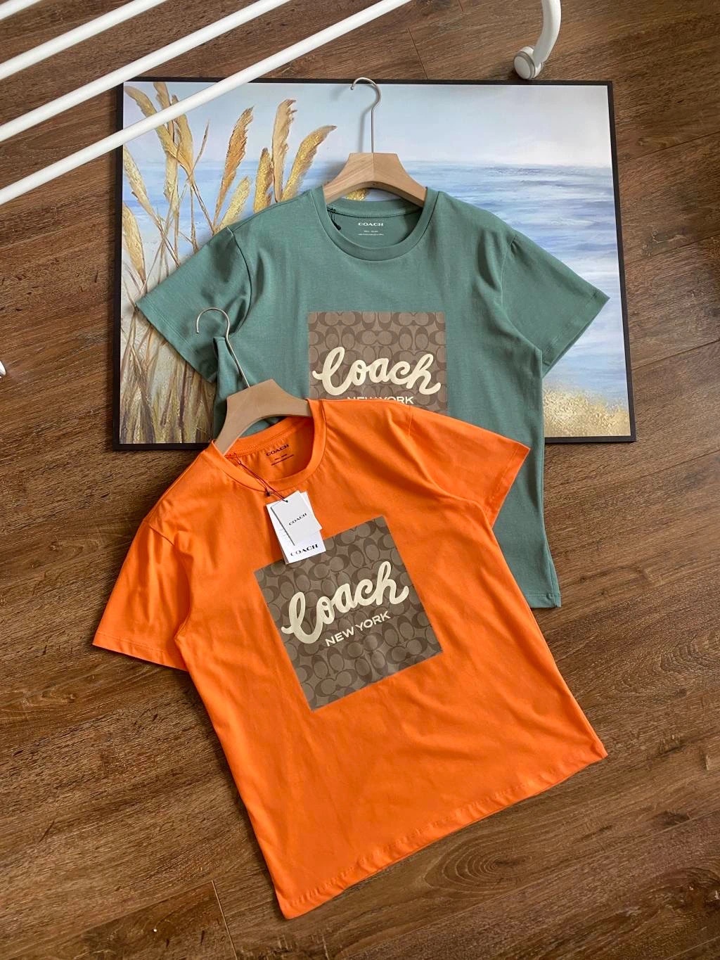 コーチ n級品 スーパーコピー 半袖 Tシャツ コットン オレンジ 柔らかい 花柄_1